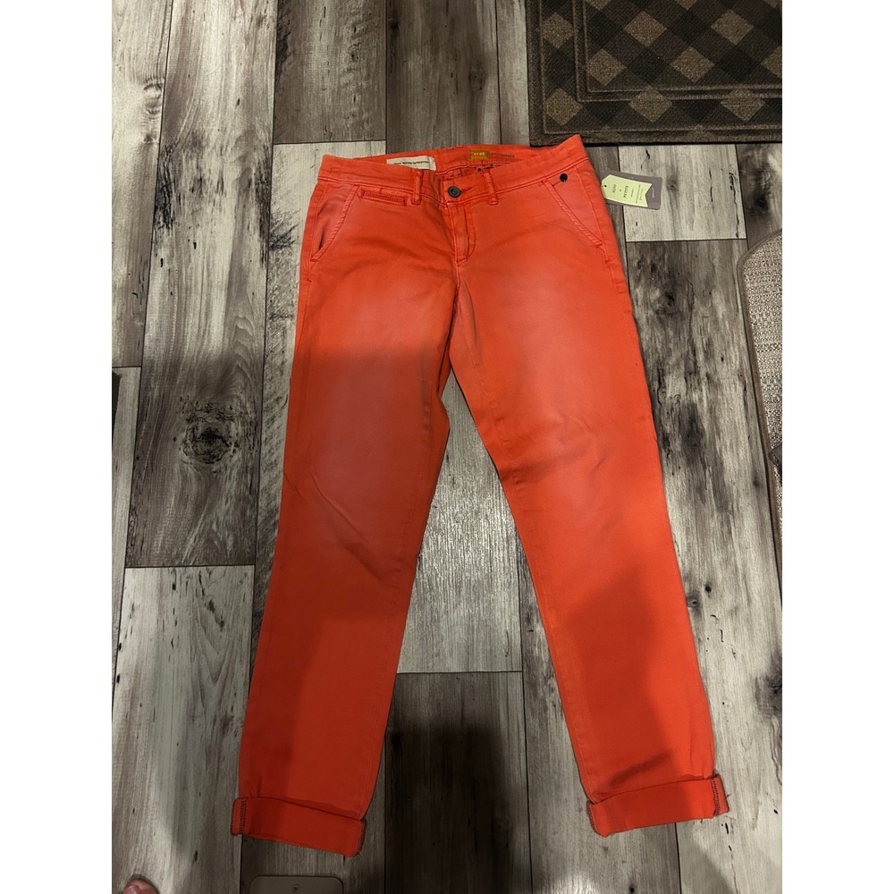 Pilcro and the Letterpress Hyphen Chino Pants Coral Orange 26 ANTHROPOLOGIE NEW